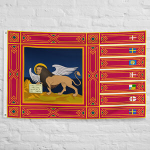 Veneto Flag featuring the Lion of Saint Mark, official symbol of the Veneto region and Venetian cultural heritage in Italy.