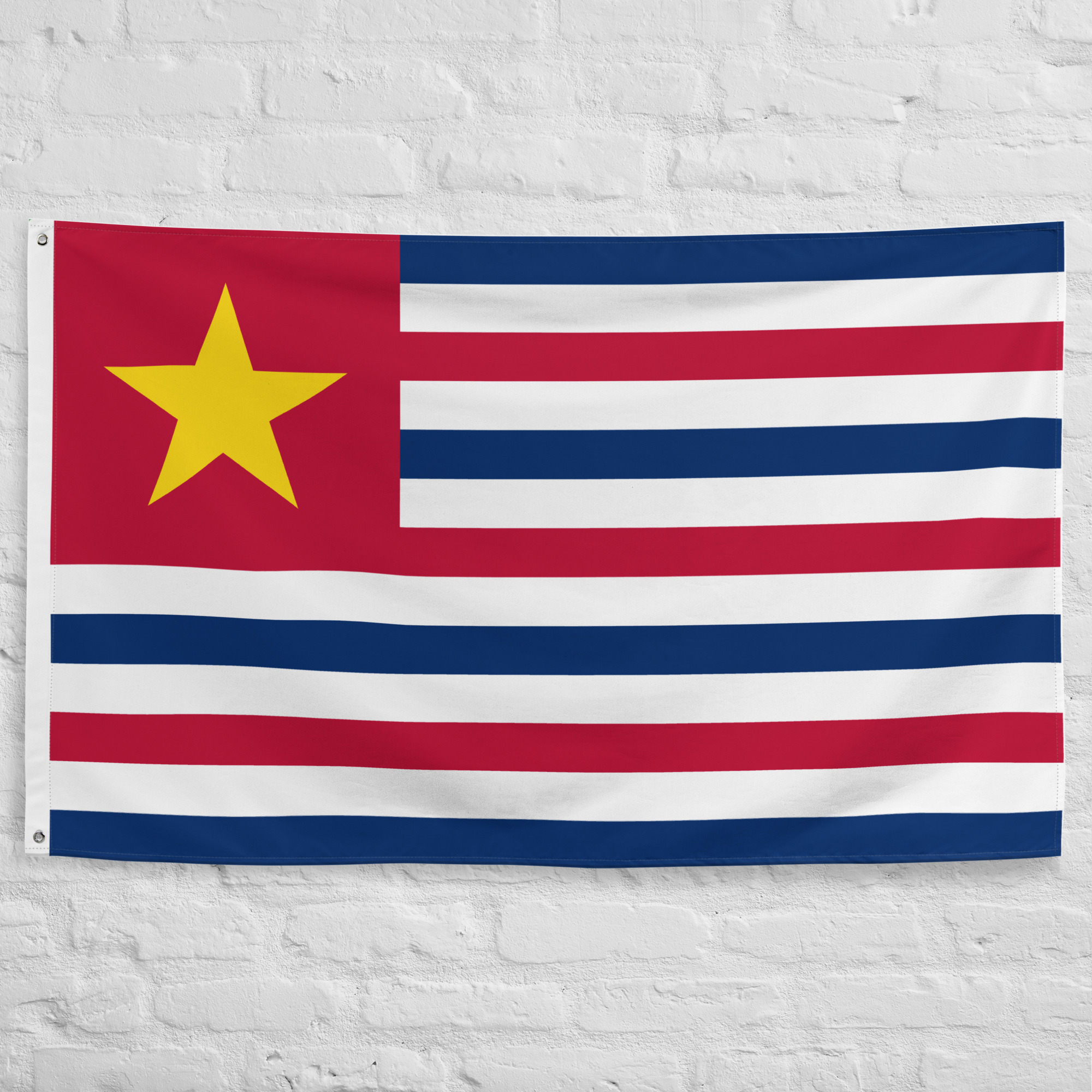 vintage-louisiana-flag-1861-1865.jpg Vintage Louisiana Flag (1861–1865) featuring red, white, and blue stripes with a gold star representing historic Louisiana heritage.