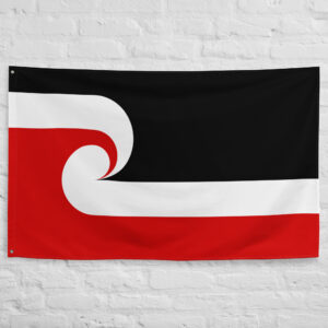 Maori National Flag featuring the Tino Rangatiratanga design in black, white, and red representing Maori heritage, Indigenous identity, and cultural pride in New Zealand.