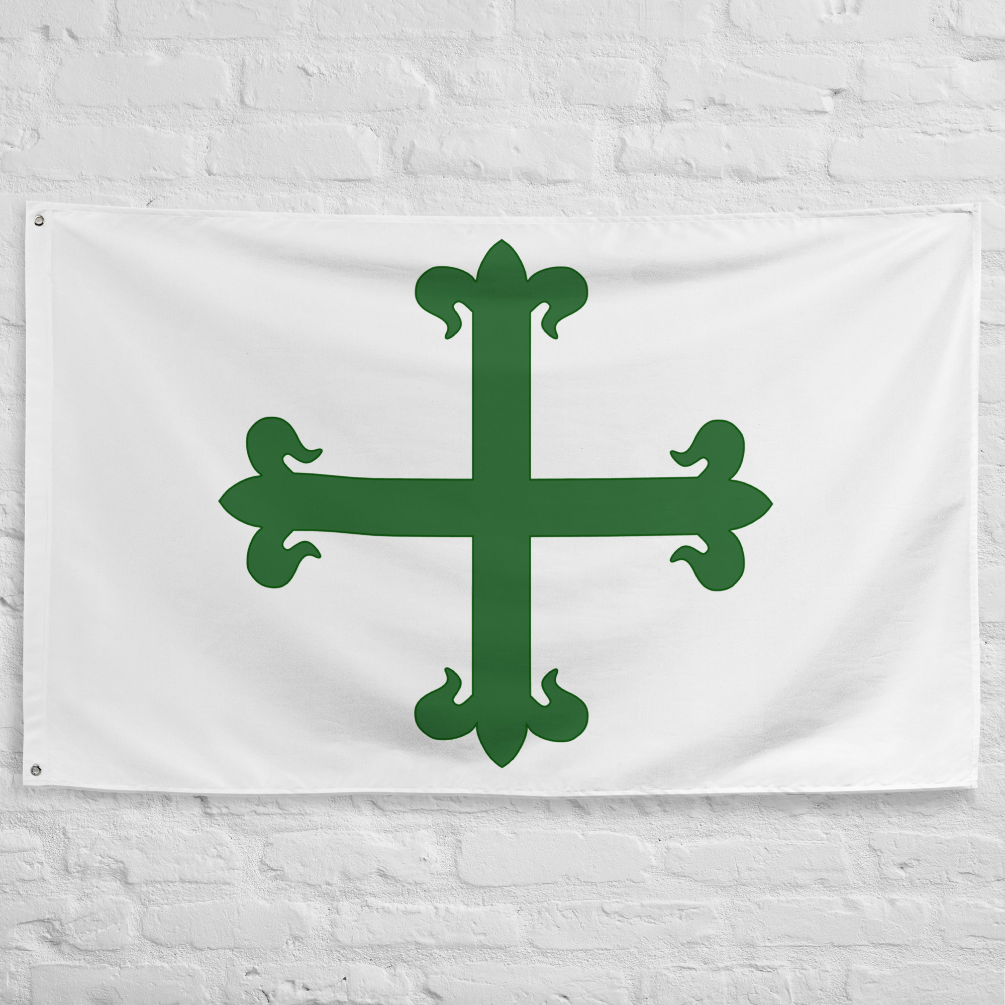 Military Order of Aviz Flag featuring the historic green cross of the Portuguese military and religious order that played a major role during the Reconquista.