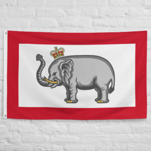 Kingdom of Dahomey Flag featuring the crowned elephant associated with King Ghezo, historic banner of the powerful West African kingdom of Dahomey.