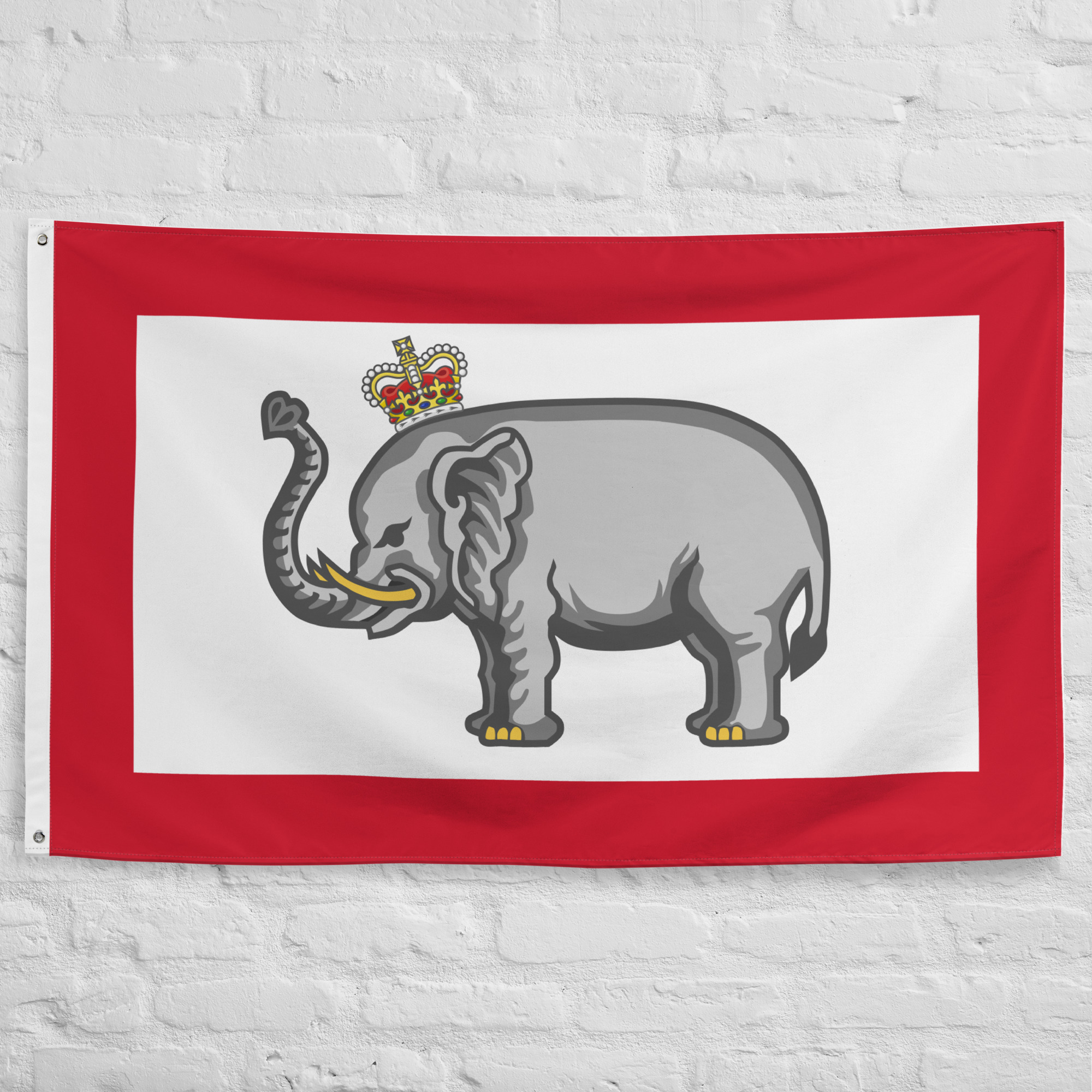 Kingdom of Dahomey Flag featuring the crowned elephant associated with King Ghezo, historic banner of the powerful West African kingdom of Dahomey.