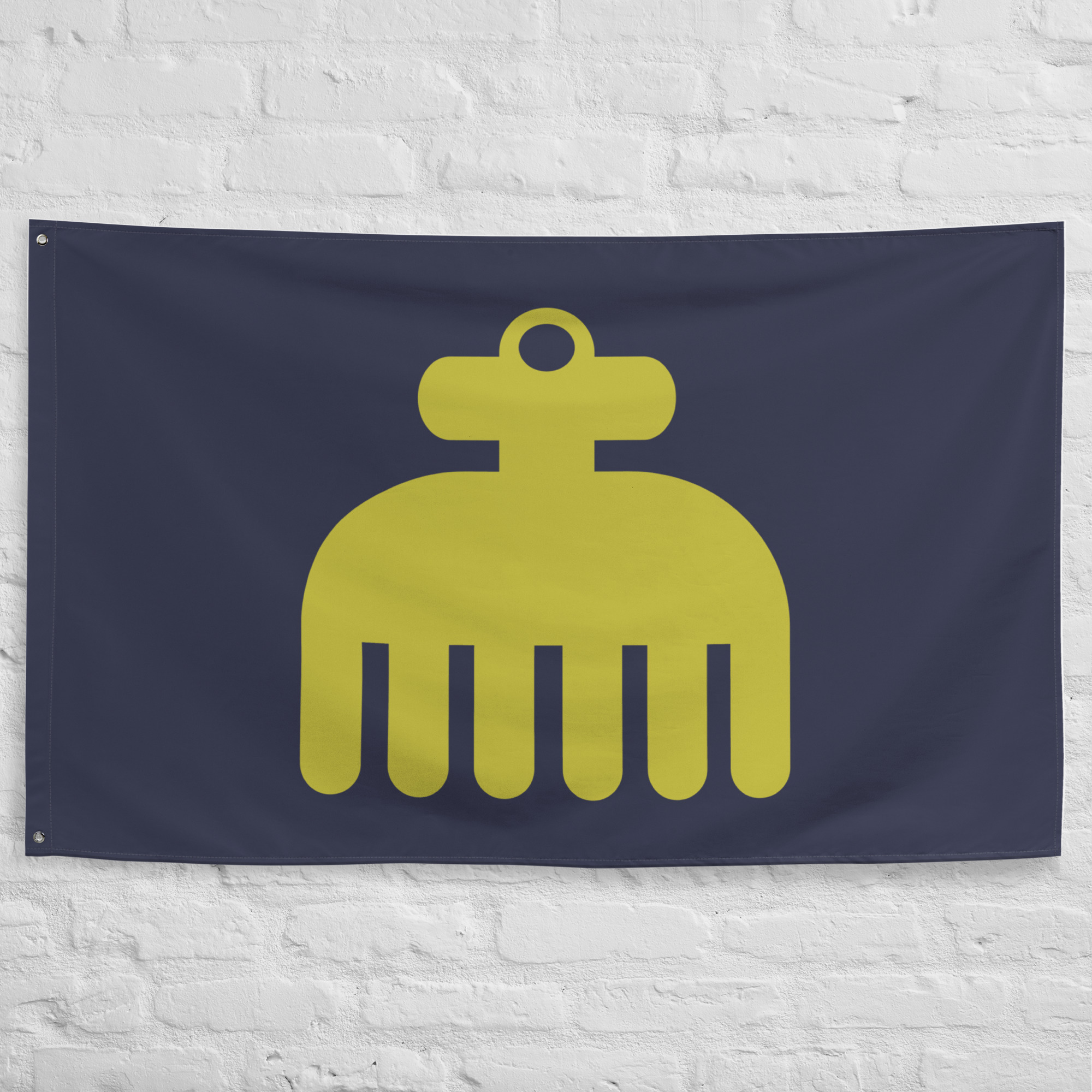 imagawa-clan-crest-flag.jpg Imagawa Clan Crest Flag featuring the historic Imagawa family mon in gold on a dark blue background representing a powerful samurai clan of feudal Japan.