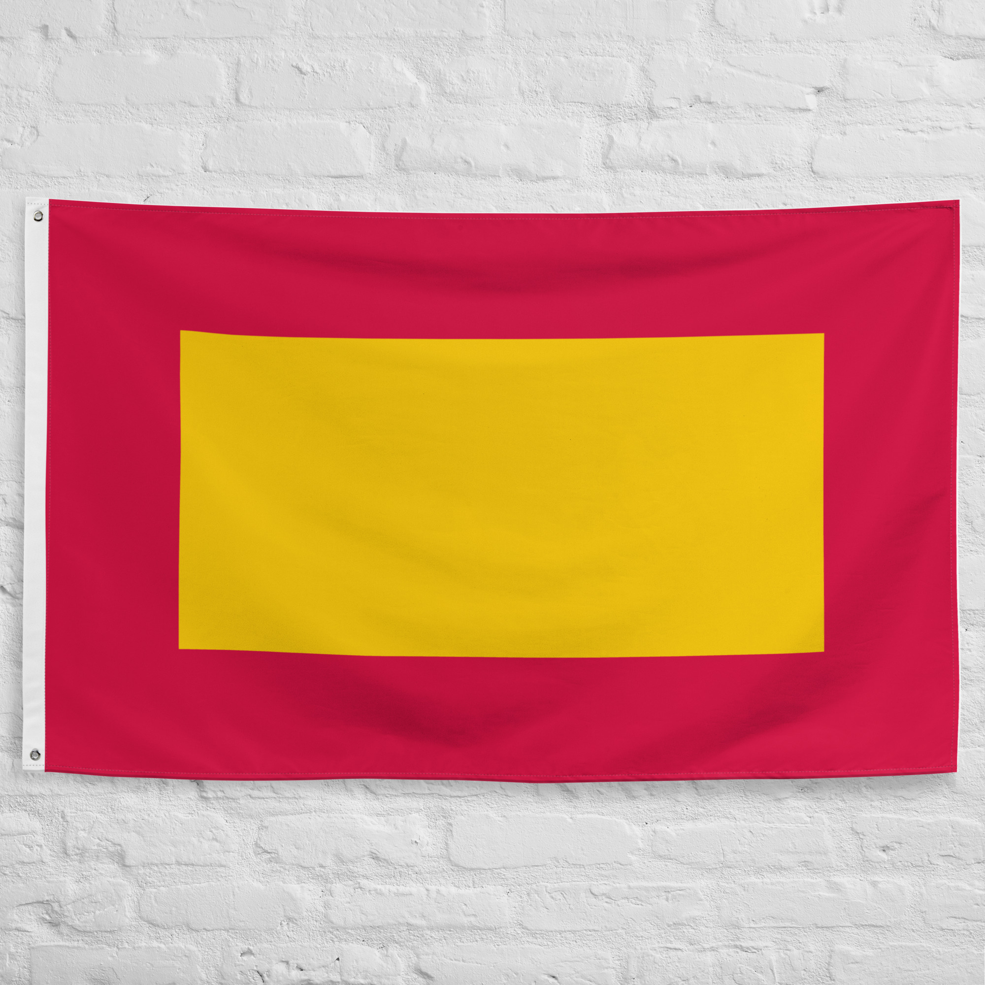 Mali Empire Flag featuring a yellow field with a red border representing the historic Mali Empire, one of the greatest kingdoms in medieval African history.