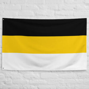 Imperial Russia Flag 1858–1896 featuring the historic black yellow and white tricolor of the Russian Empire