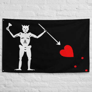 Blackbeard Pirate Flag featuring the famous Jolly Roger design associated with Edward Teach and the Golden Age of Piracy