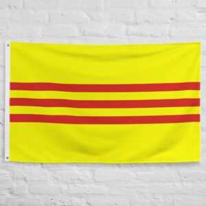 South Vietnam Flag featuring a yellow field with three red stripes representing the historic Republic of Vietnam and Vietnamese heritage.
