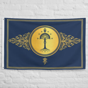 Arthedain Flag from Lord of the Rings featuring the White Tree emblem of the Northern Kingdom of Arnor in Middle-earth mythology