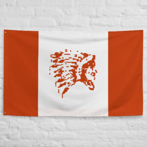 Cree Nation Flag featuring a traditional Indigenous symbol representing Cree heritage, culture, history, and identity in Canada.