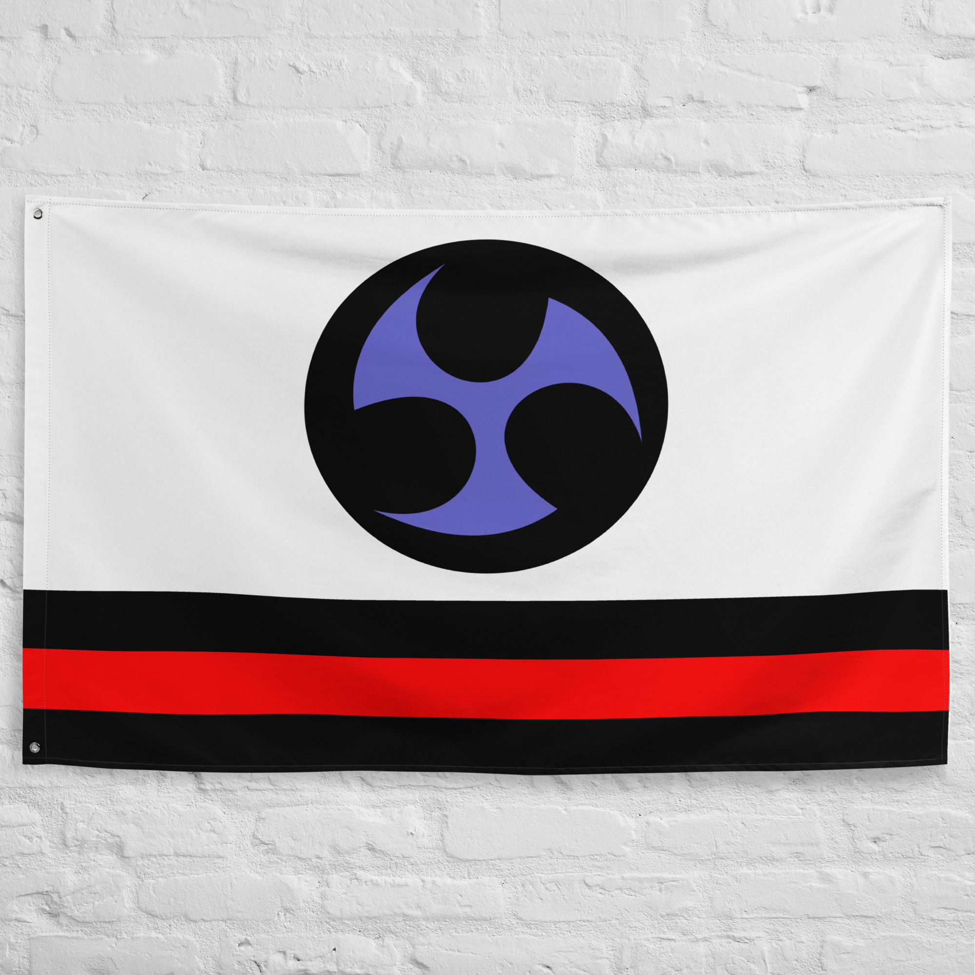 Ryukyu Kingdom Flag featuring the historic royal emblem of the Kingdom of Ryukyu, representing Okinawan heritage and East Asian history.
