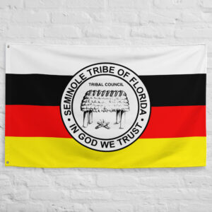 Seminole Tribe of Florida Flag featuring the official tribal seal and colors representing Seminole heritage and Native American culture.