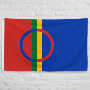 Sami Flag featuring the traditional Sapmi circular symbol and Indigenous Nordic colors representing Sami heritage, culture, and identity.