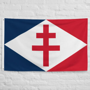 French Resistance Flag featuring the Cross of Lorraine symbol of Free France during World War II