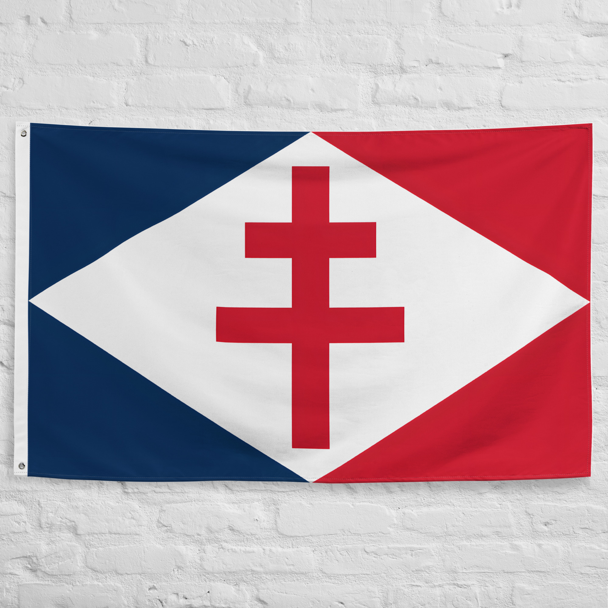 french-resistance-flag.jpg French Resistance Flag featuring the Cross of Lorraine symbol of Free France during World War II