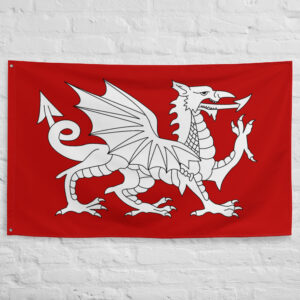 Anglo Saxon Flag featuring the White Dragon symbol of early medieval England and the Kingdom of Wessex.