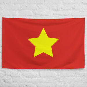 Vietnam Flag featuring a yellow five pointed star on a red background representing the Socialist Republic of Vietnam and national unity.