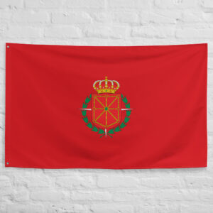 Navarre Flag featuring the historic golden chains and emerald emblem of the medieval Kingdom of Navarre in northern Spain.
