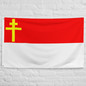 Alsace Lorraine Flag featuring a red and white field with a yellow cross representing the historic Alsace Lorraine region of the German Empire