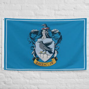Ravenclaw Flag featuring the eagle crest and house colors symbolizing wisdom, intelligence, creativity, learning, and academic excellence.