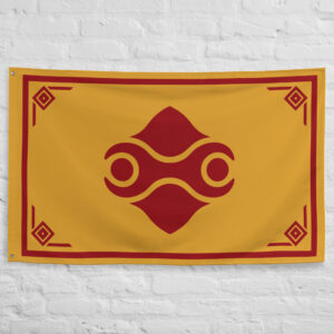 Gerudo Flag featuring the iconic Gerudo emblem on a golden field representing the desert warrior civilization from the Legend of Zelda universe.