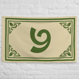 Kokiri Flag featuring the iconic forest emblem representing the Kokiri people and their enchanted woodland homeland in the Legend of Zelda universe.