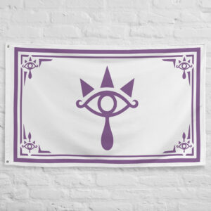 Sheikah Flag featuring the iconic Sheikah Eye symbol representing the ancient guardians and protectors of Hyrule from the Legend of Zelda universe.