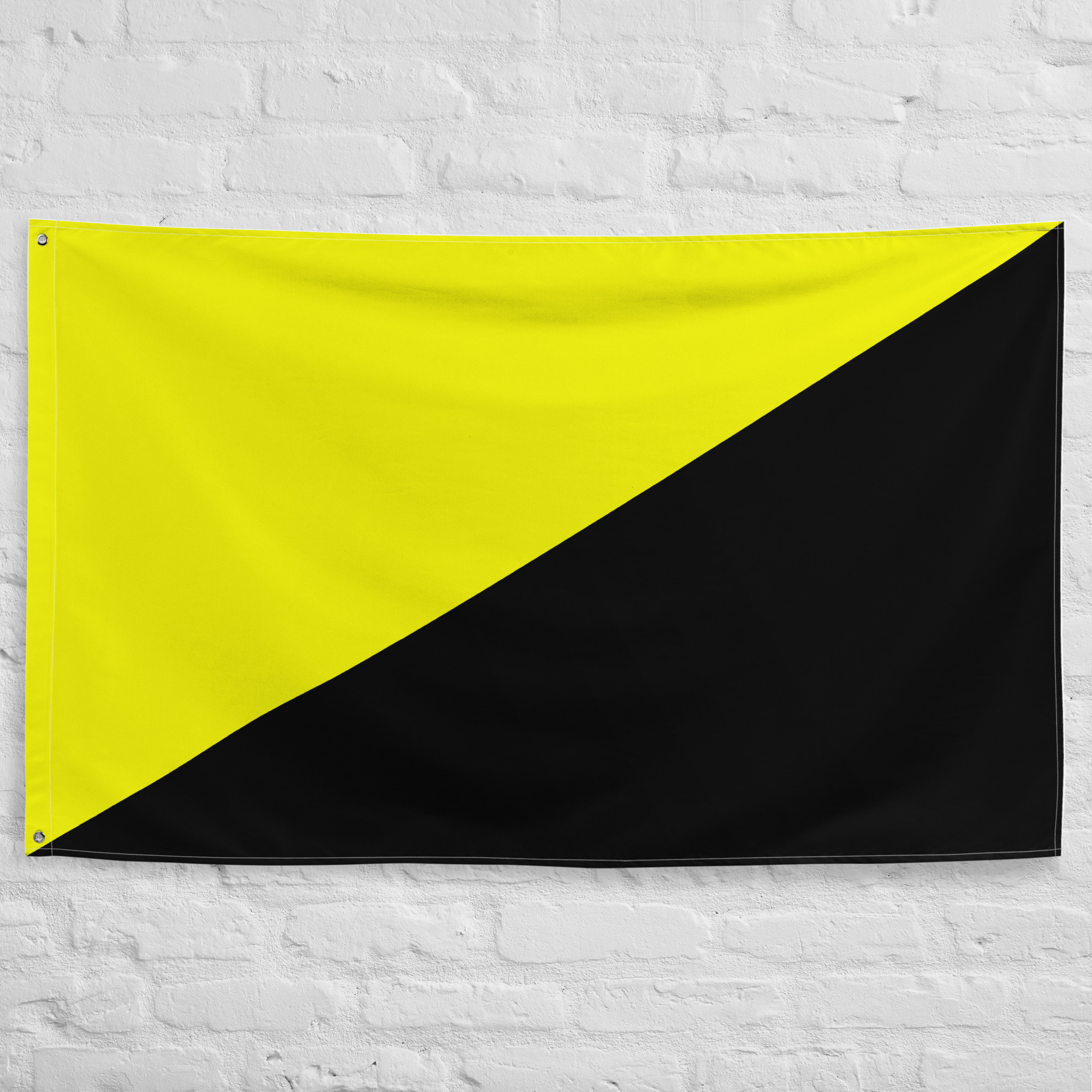 anarcho-capitalism-flag.jpg Anarcho-Capitalism Flag featuring the iconic yellow and black diagonal design associated with anarcho-capitalist and libertarian political philosophy.