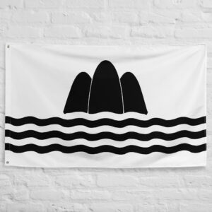 Gozo Island Flag featuring three hills above Mediterranean waves, symbolizing the geography, heritage, and regional identity of Malta's island of Gozo.