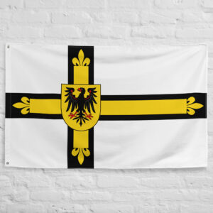 Teutonic Order Flag featuring the black cross and imperial eagle associated with the medieval Teutonic Knights.