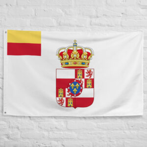 Duchy of Lucca Flag featuring the royal coat of arms and crown of the historic Italian Duchy of Lucca in Tuscany.
