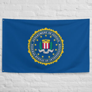 FBI Seal Flag featuring the official Federal Bureau of Investigation emblem on a blue background, representing the United States federal law enforcement agency.