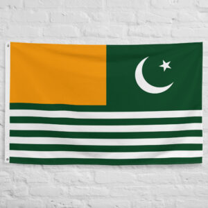 Azad Kashmir Flag featuring the distinctive green, white, and gold regional design representing Azad Jammu and Kashmir.