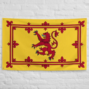 Lion Rampant Flag featuring the red lion rampant on a golden field representing the historic Royal Banner of Scotland