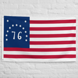 Bennington 1776 Flag featuring thirteen stars, thirteen stripes, and the number 76 commemorating the American Revolution and United States independence.
