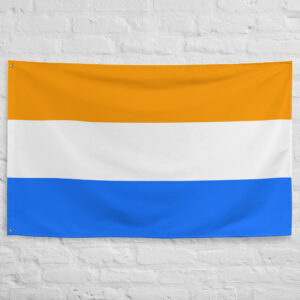 Dutch Prince's Flag featuring orange, white, and blue horizontal stripes, historic Prinsenvlag associated with William of Orange and the Dutch Republic.