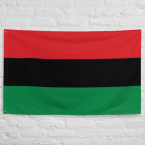 Pan-African Flag featuring the red black and green tricolor associated with the UNIA and Pan-African movement