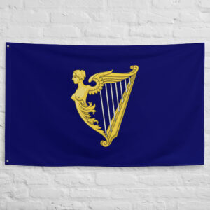 Royal Standard of Ireland Flag featuring the golden Irish harp on a blue field, symbolizing the historic Kingdom of Ireland and Irish heritage.
