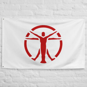 Institute Flag featuring the iconic red scientific emblem on a white background from the Fallout universe.