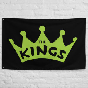 The Kings Flag featuring the iconic green crown emblem on a black background from Fallout: New Vegas.