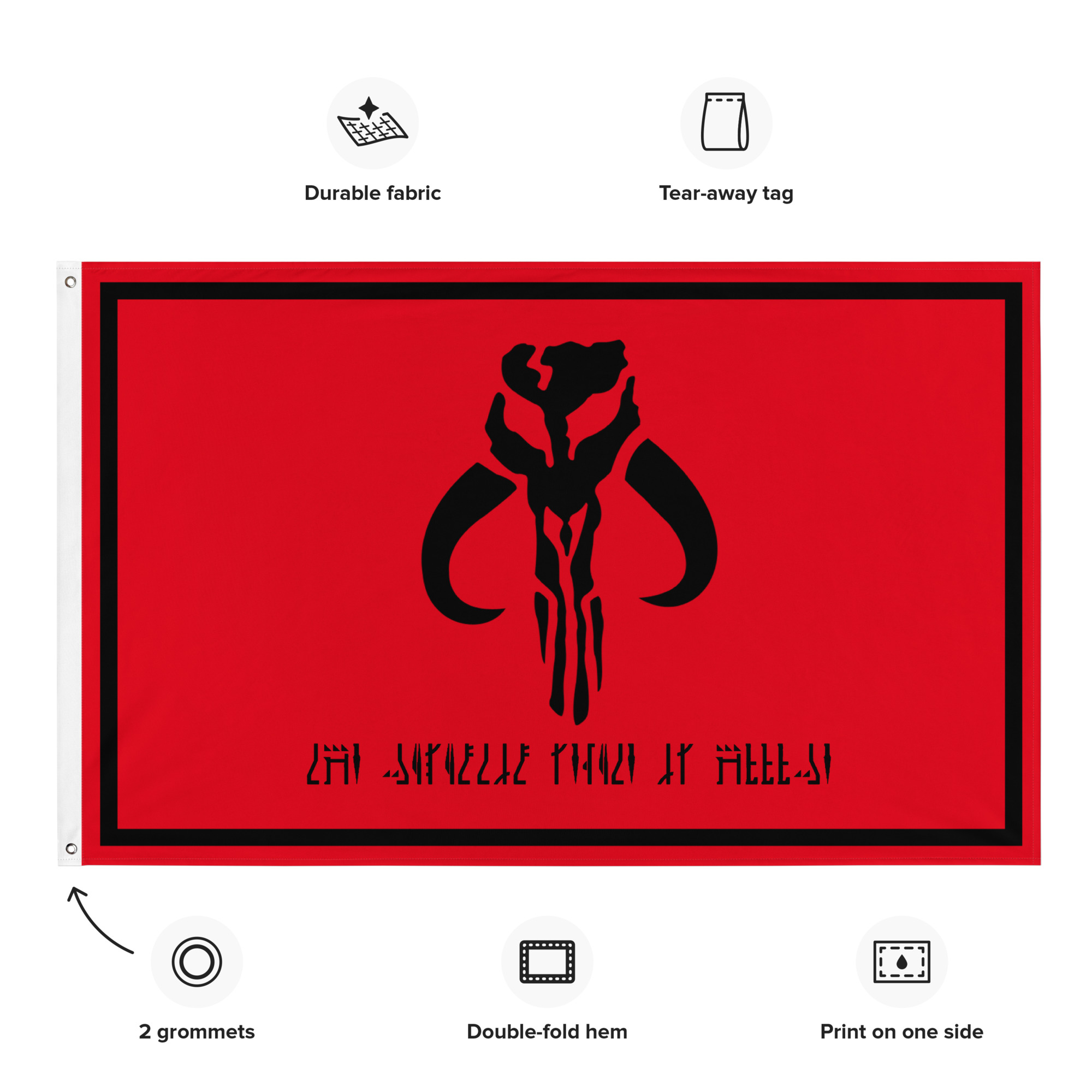 Mandalorian Flag – Star Wars Mandalorian Mythosaur Emblem Flag - Image 2