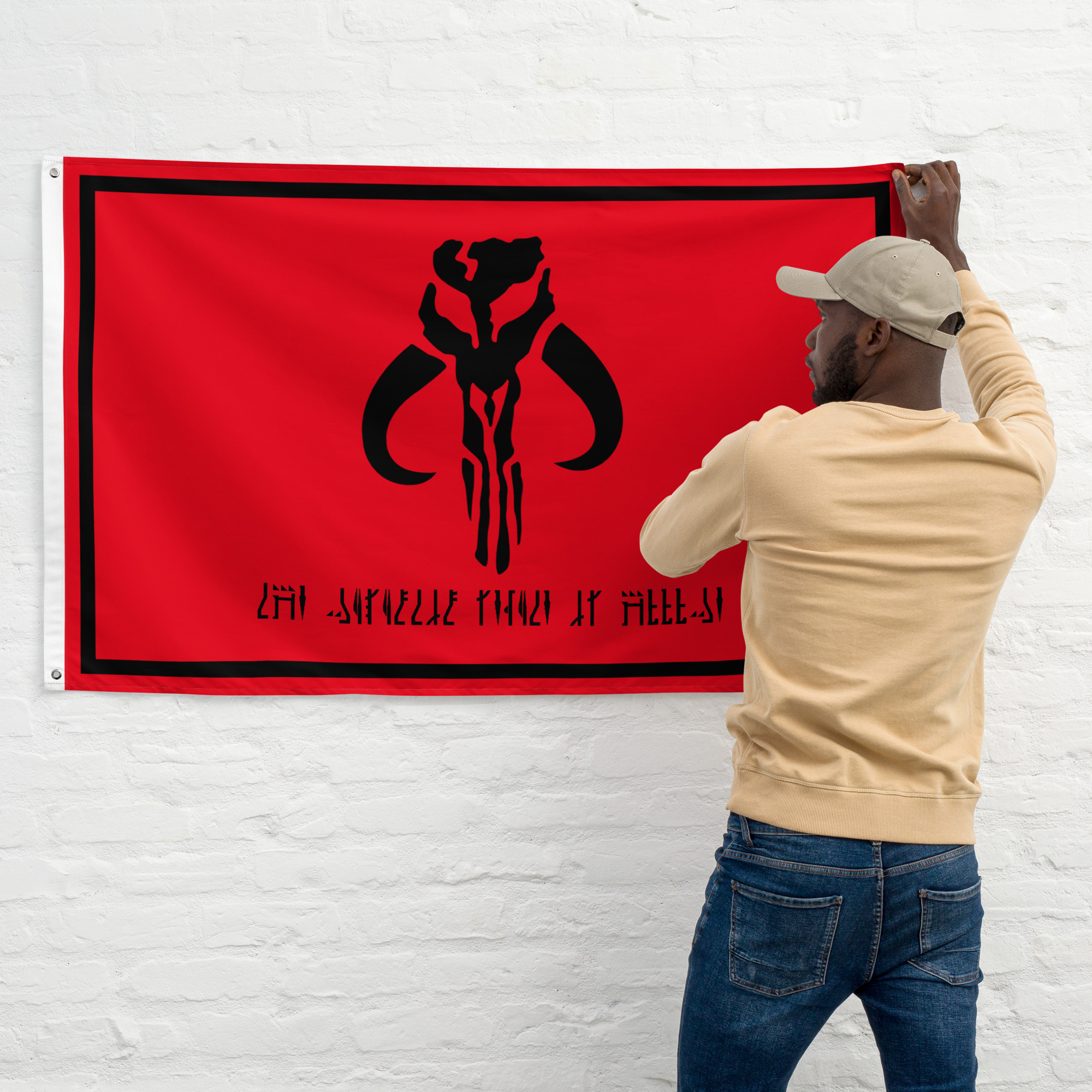 Mandalorian Flag – Star Wars Mandalorian Mythosaur Emblem Flag - Image 3