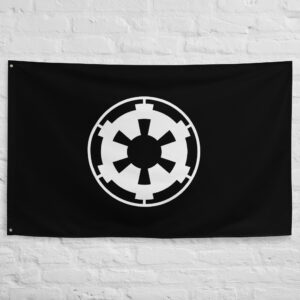 Galactic Empire Flag featuring the iconic white Imperial Crest centered on a black background from Star Wars.